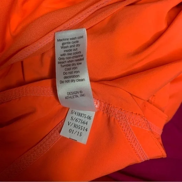 Athleta Ready Set Bright Orange Running Shorts Size Medium - Picture 7 of 8